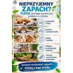 PUFEK Probiotyczny Neutralizator Zapachów Zwierząt kuweta kot pies Bacillus
